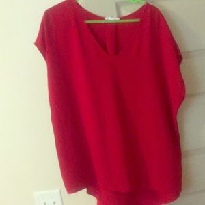 Cute red Vneck Blouse